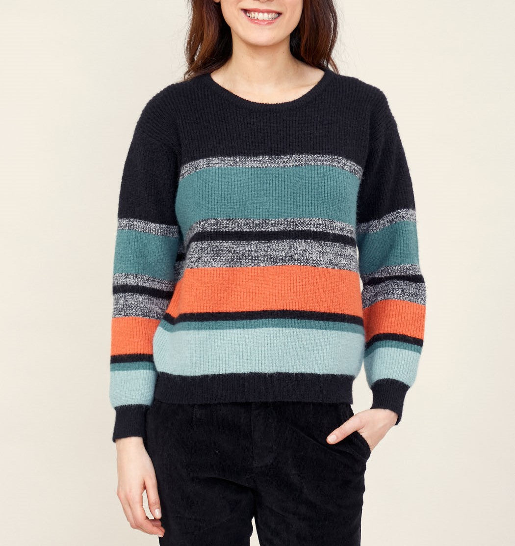 Pull grosse maille à rayures BIBAI