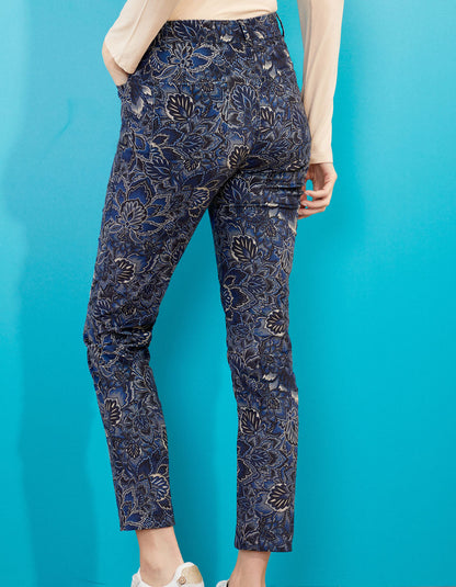 Pantalon droit velours imprimé stretch GILS