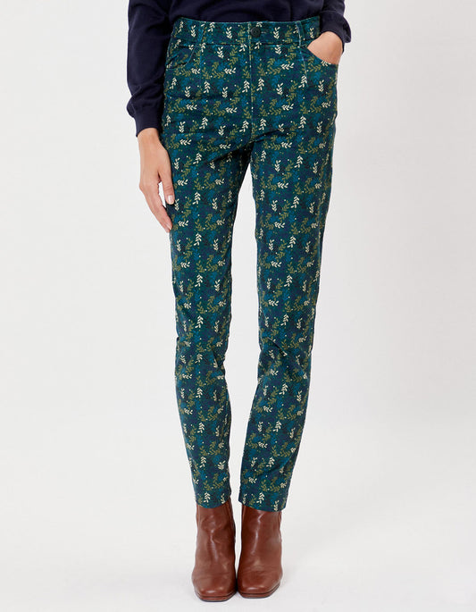 Pantalon droit velours imprimé stretch GILS