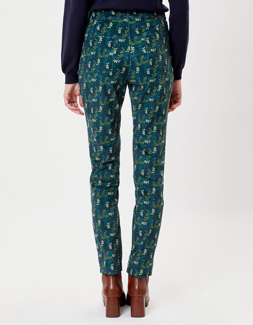 Pantalon droit velours imprimé stretch GILS