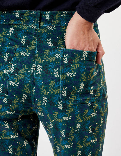 Pantalon droit velours imprimé stretch GILS