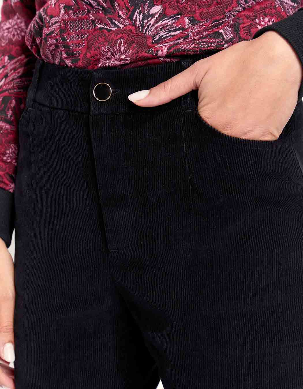 Pantalon velours côtelé uni cigarette MARITA