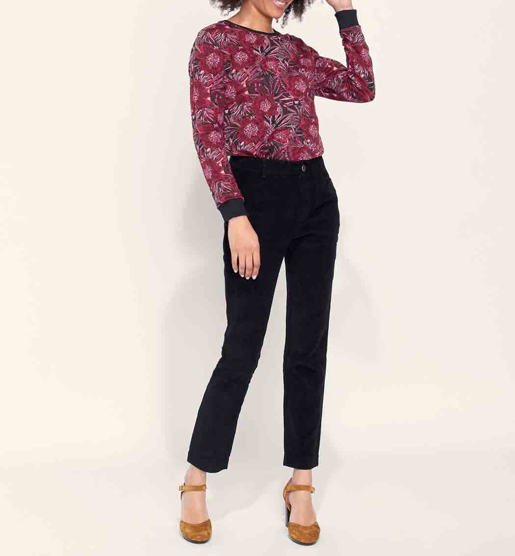 Pantalon velours côtelé uni cigarette MARITA