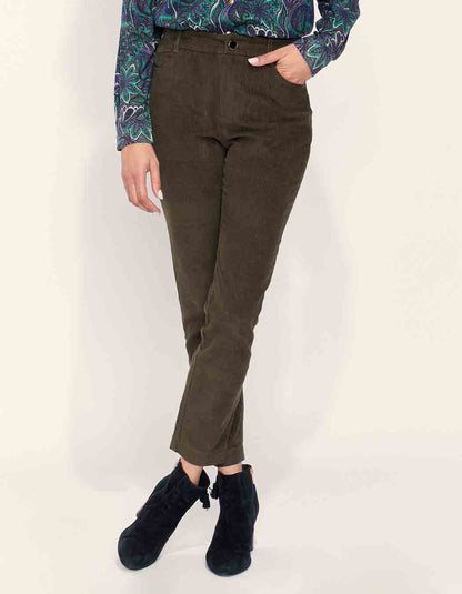Pantalon velours côtelé uni cigarette MARITA