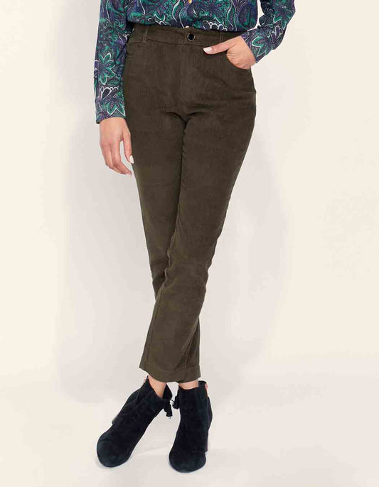 Pantalon velours côtelé uni cigarette MARITA