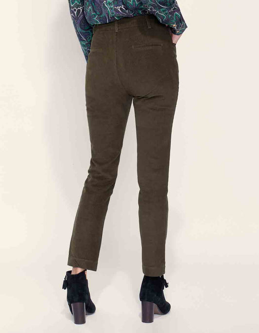 Pantalon velours côtelé uni cigarette MARITA