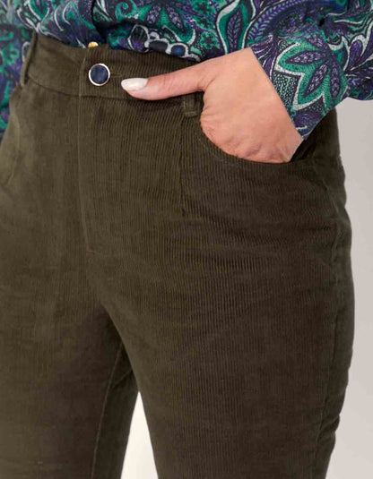 Pantalon velours côtelé uni cigarette MARITA