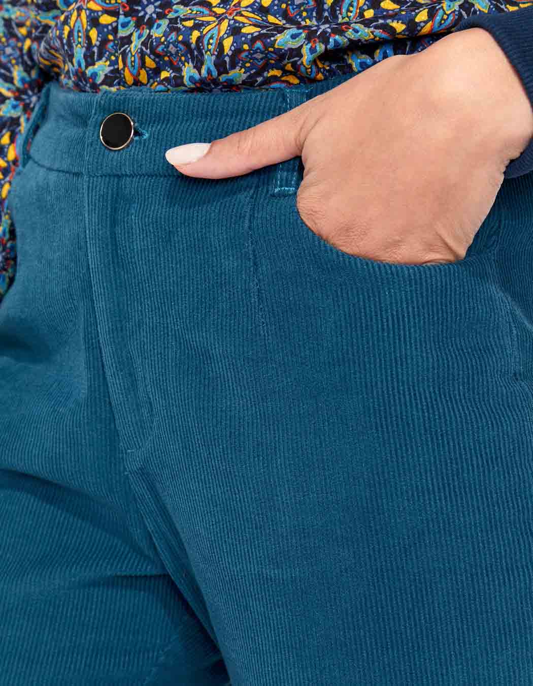 Pantalon velours côtelé uni cigarette MARITA