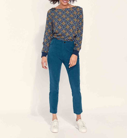 Pantalon velours côtelé uni cigarette MARITA