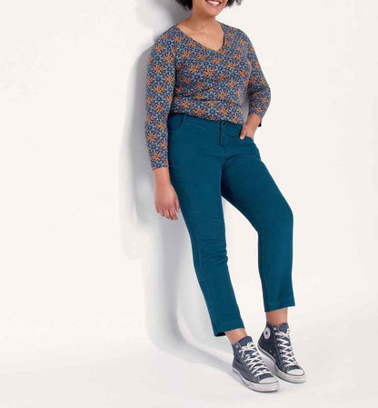 Pantalon velours côtelé uni cigarette MARITA