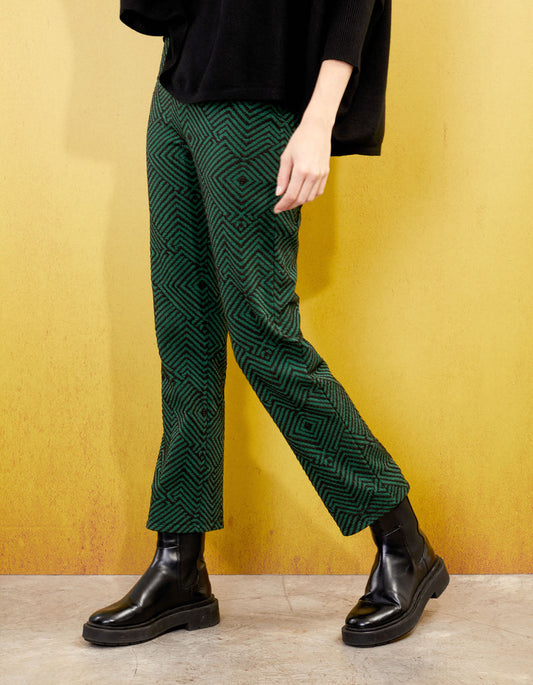 Pantalon droit maille souple à motifs SACHIN