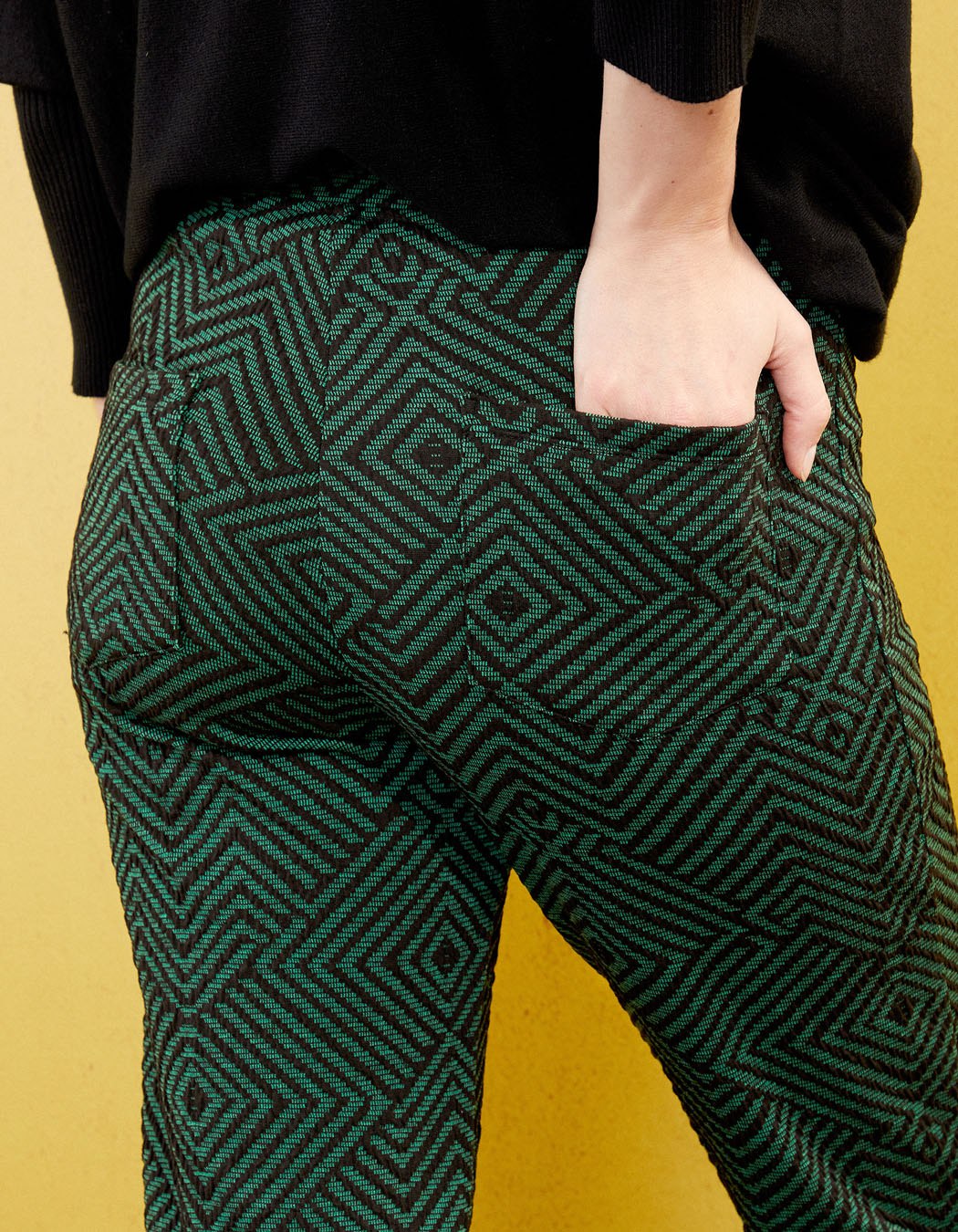 Pantalon droit maille souple à motifs SACHIN