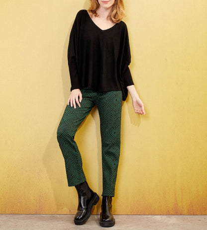 Pantalon droit maille souple à motifs SACHIN