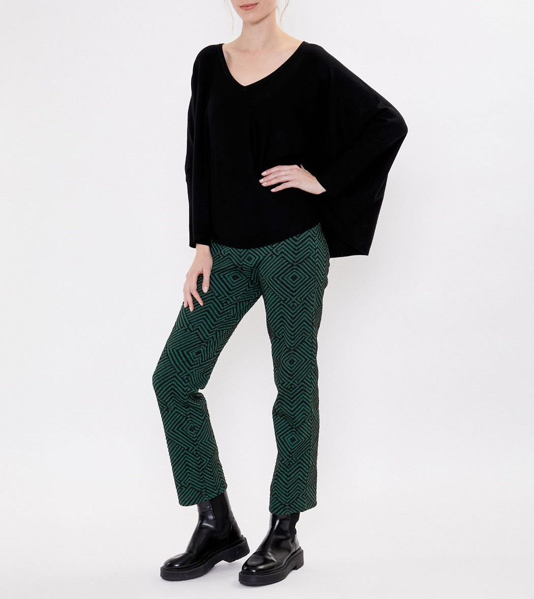 Pantalon droit maille souple à motifs SACHIN