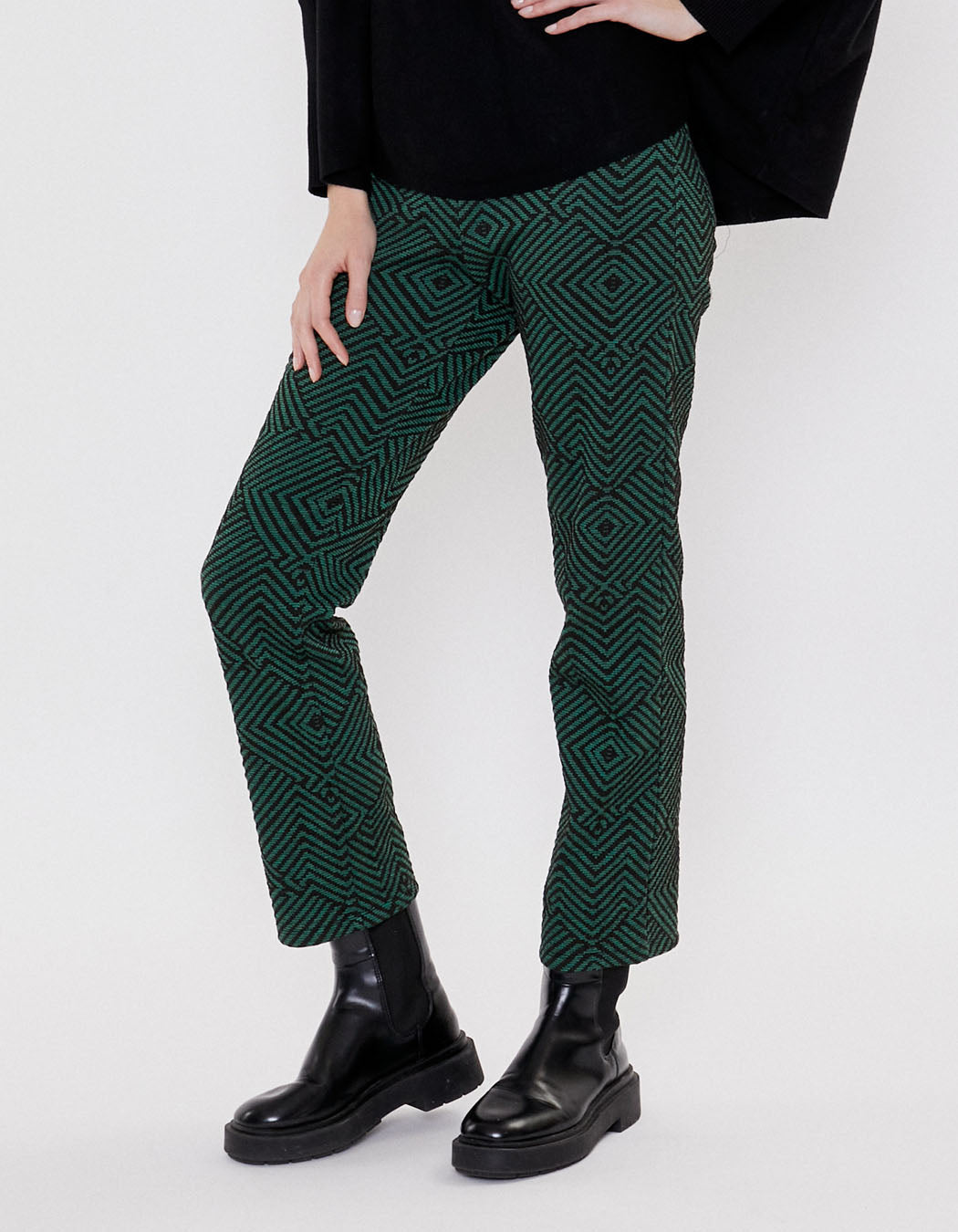 Pantalon droit maille souple à motifs SACHIN
