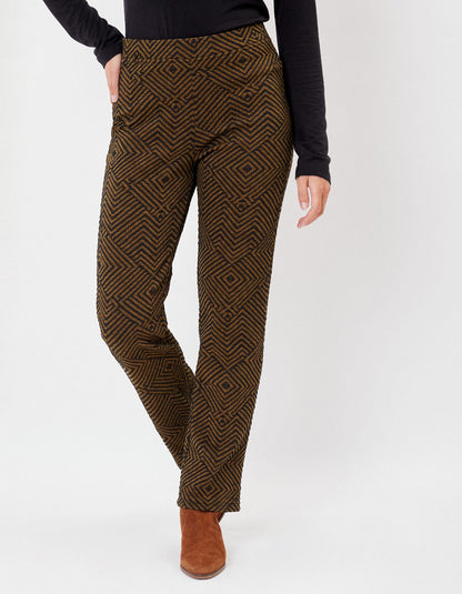 Pantalon droit maille souple à motifs SACHIN