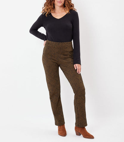 Pantalon droit maille souple à motifs SACHIN