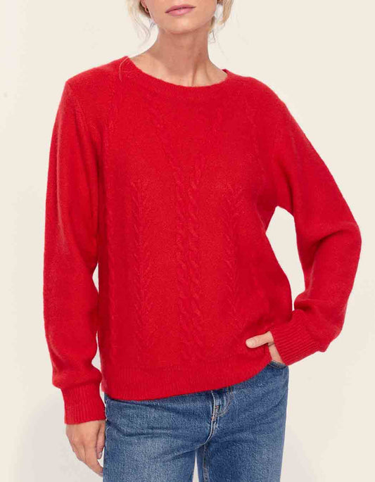 Pull fantaisie col rond uni MONA