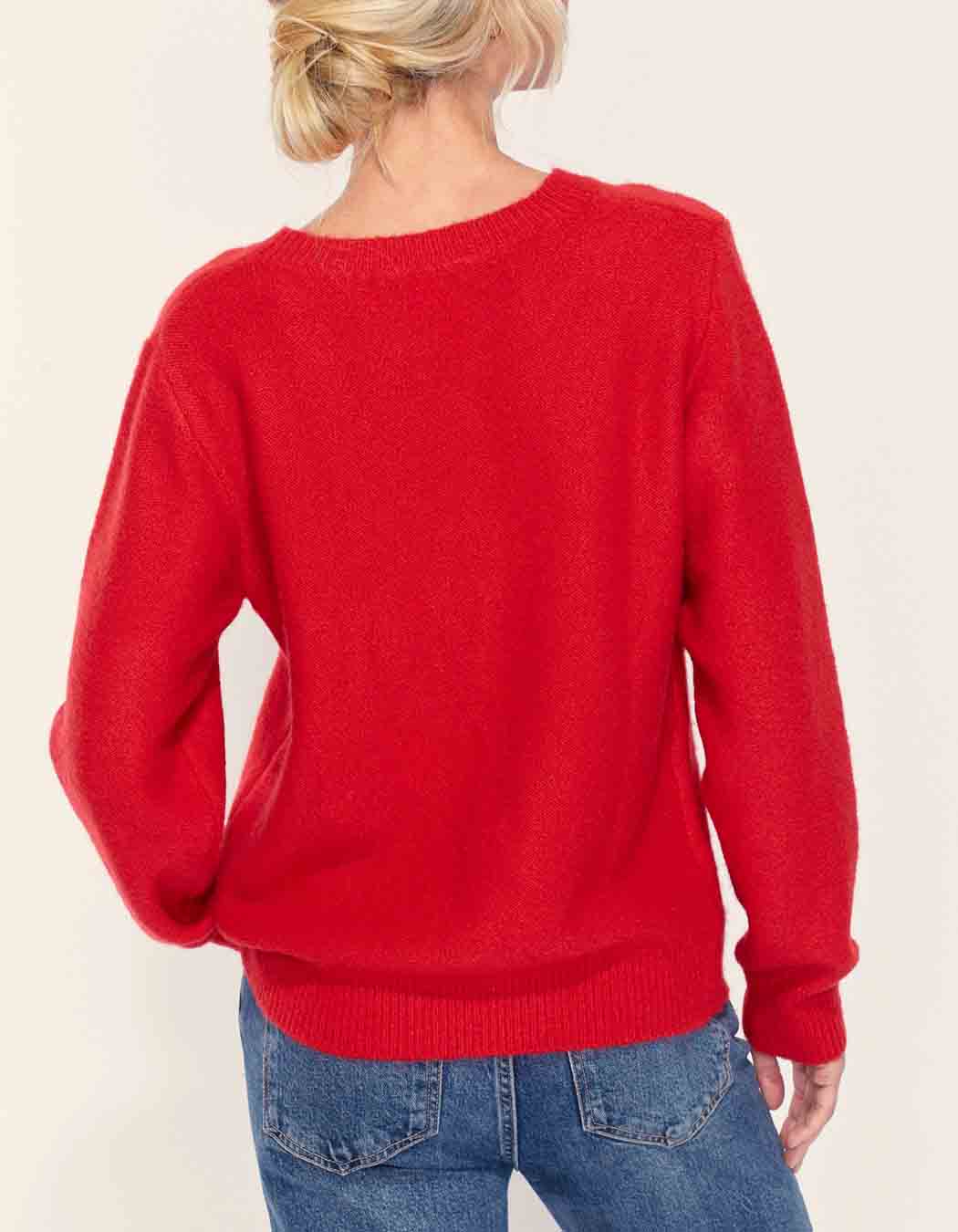 Pull fantaisie col rond uni MONA