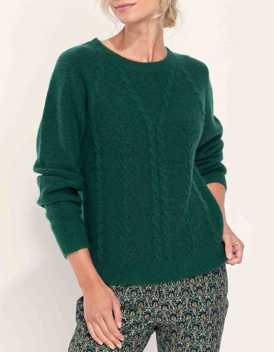 Pull fantaisie col rond uni MONA