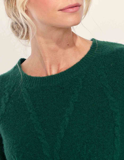 Pull fantaisie col rond uni MONA