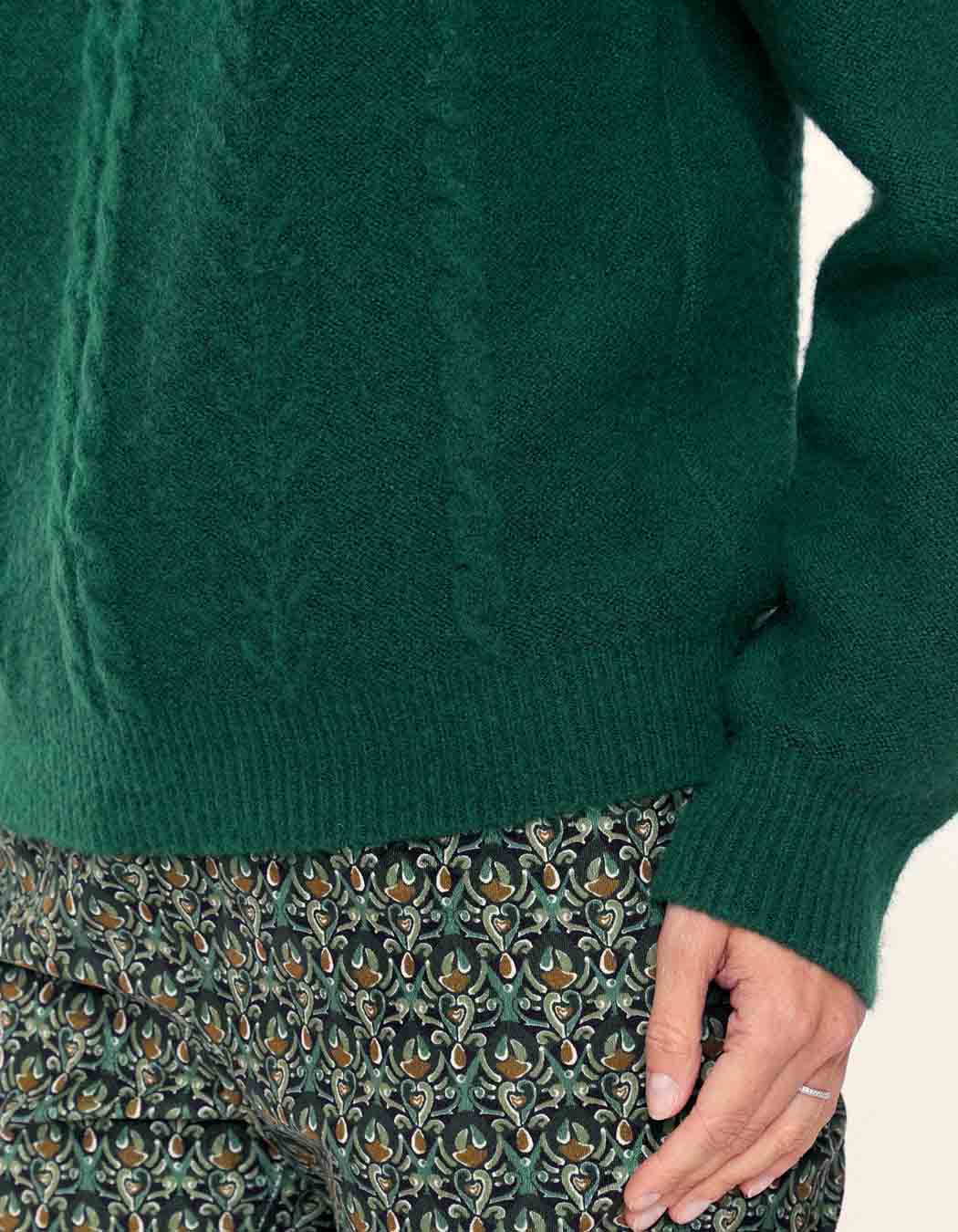 Pull fantaisie col rond uni MONA