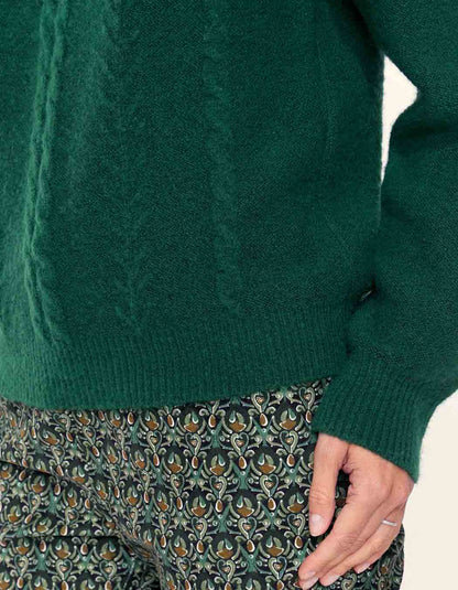 Pull fantaisie col rond uni MONA