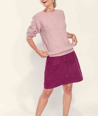 Pull fantaisie col rond uni MONA
