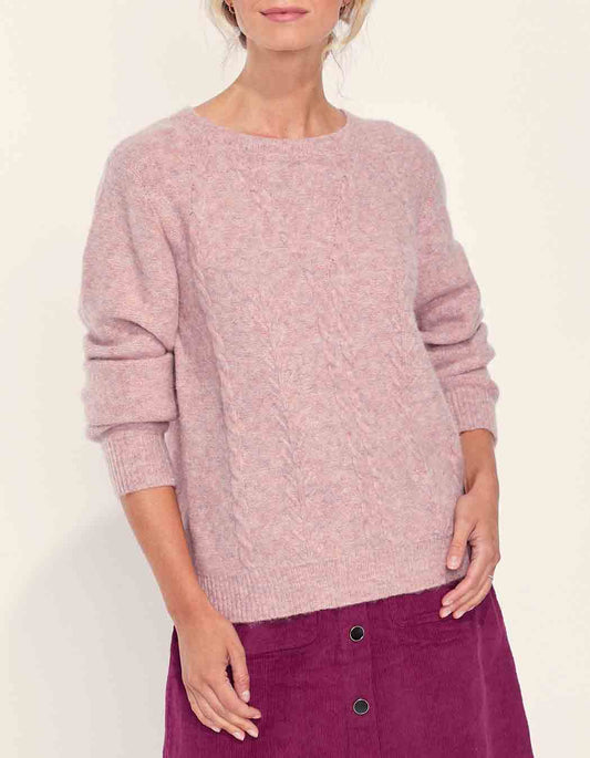 Pull fantaisie col rond uni MONA