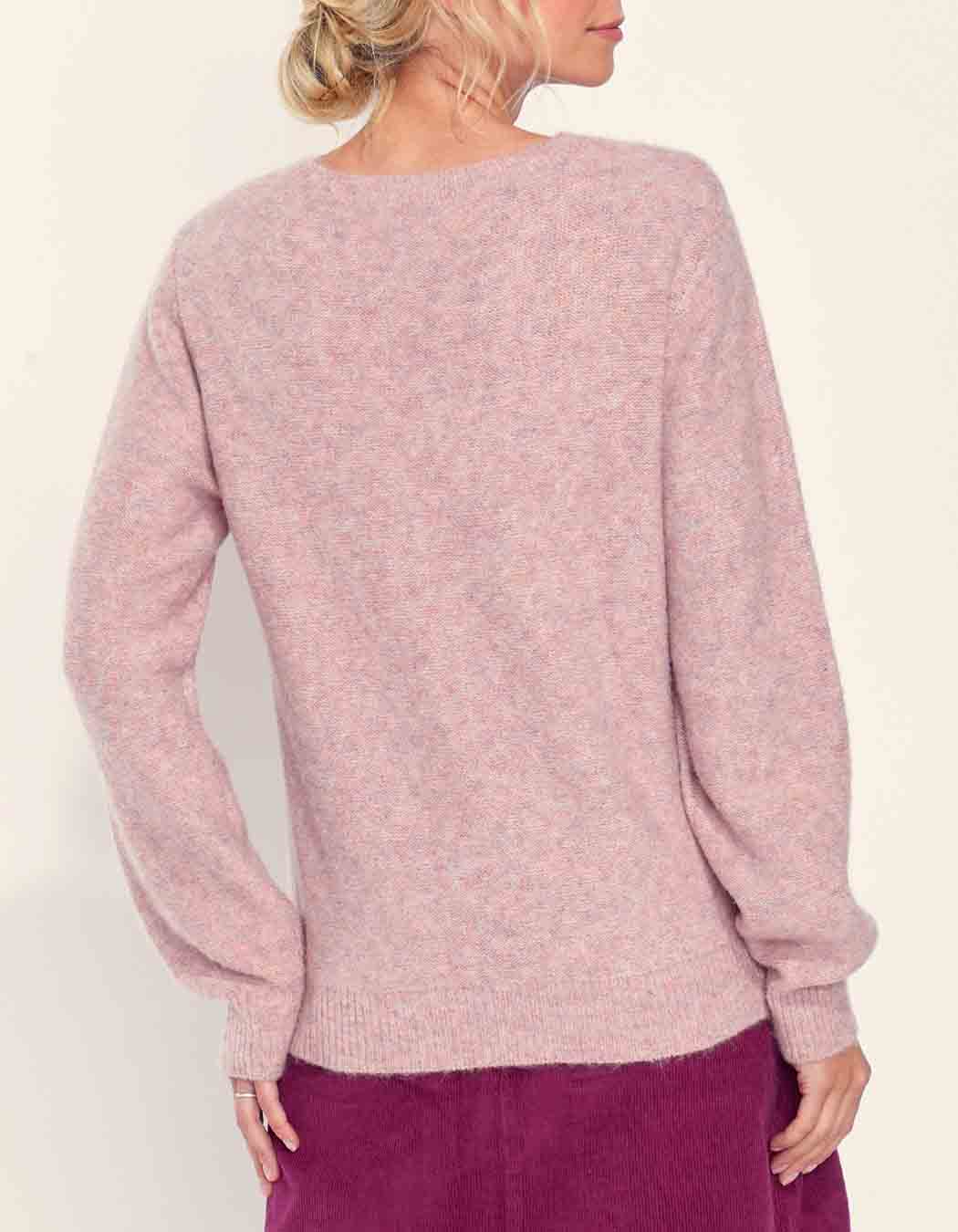 Pull fantaisie col rond uni MONA