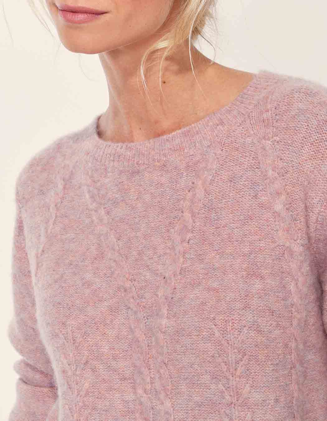 Pull fantaisie col rond uni MONA