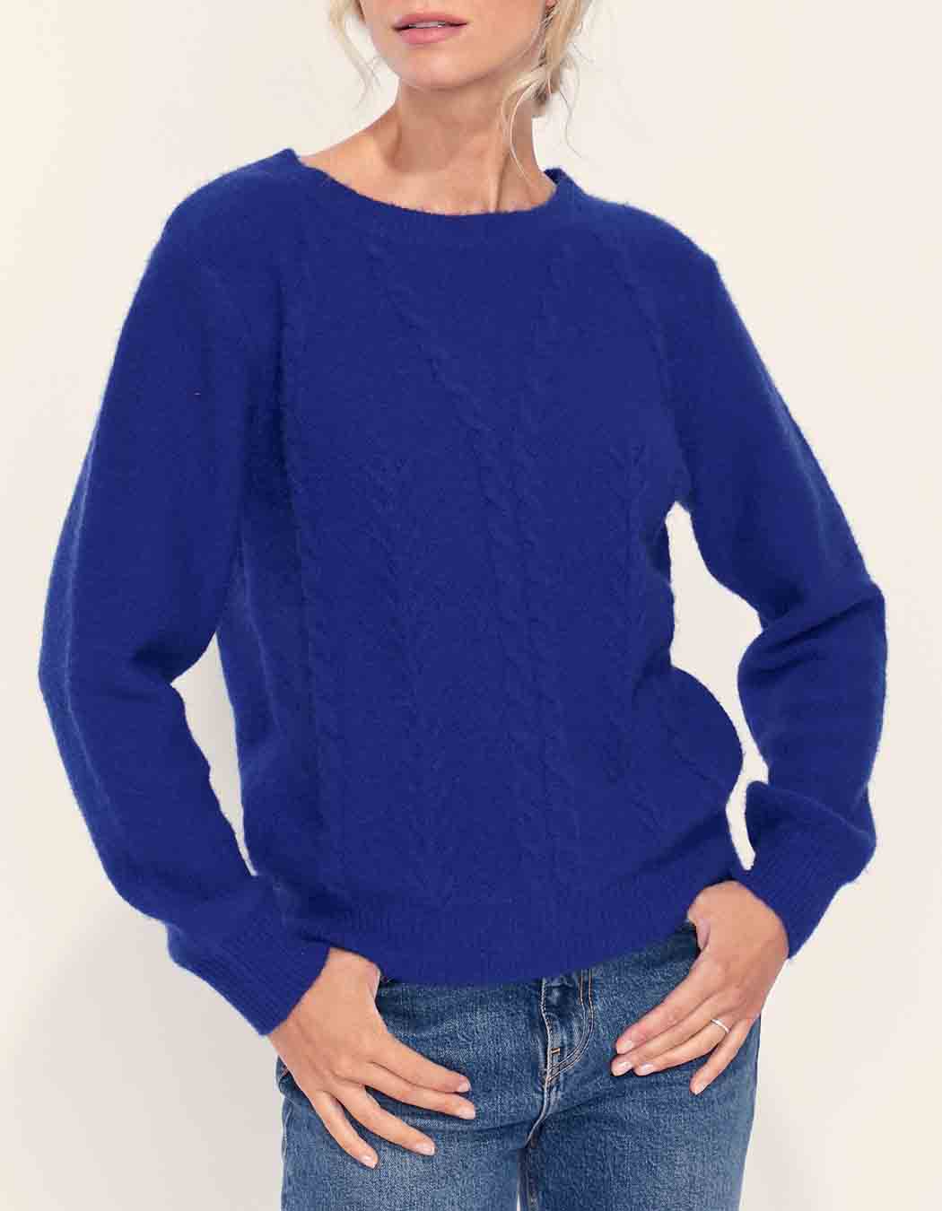 Pull fantaisie col rond uni MONA