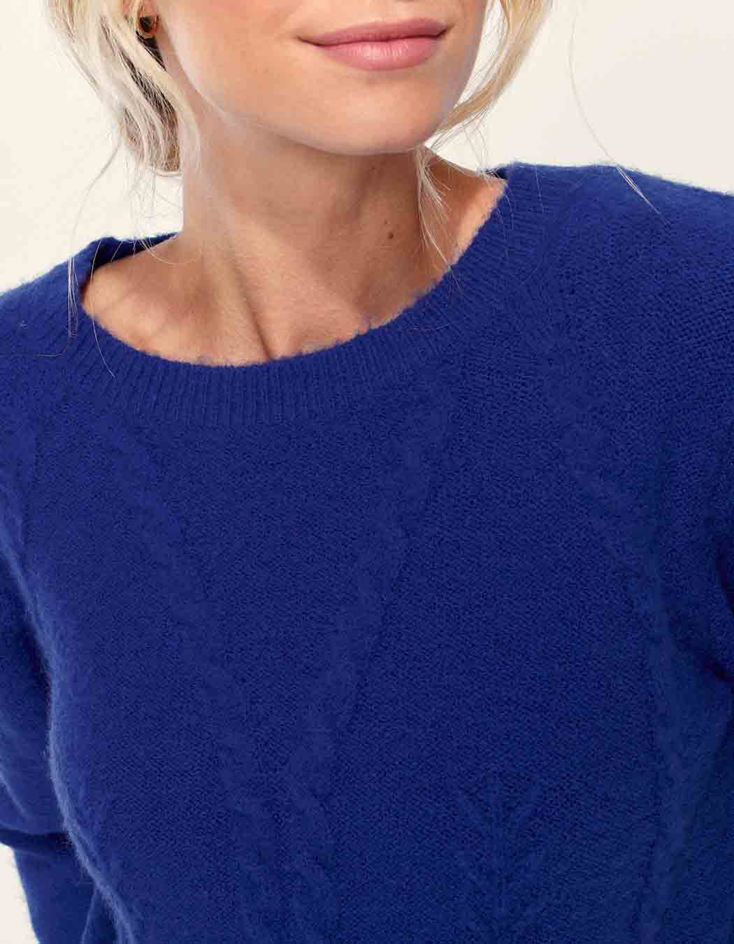 Pull fantaisie col rond uni MONA