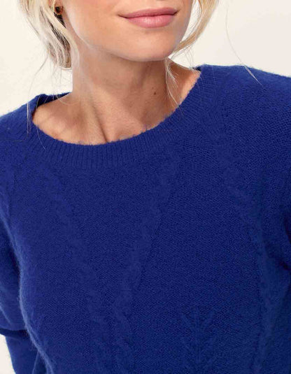 Pull fantaisie col rond uni MONA