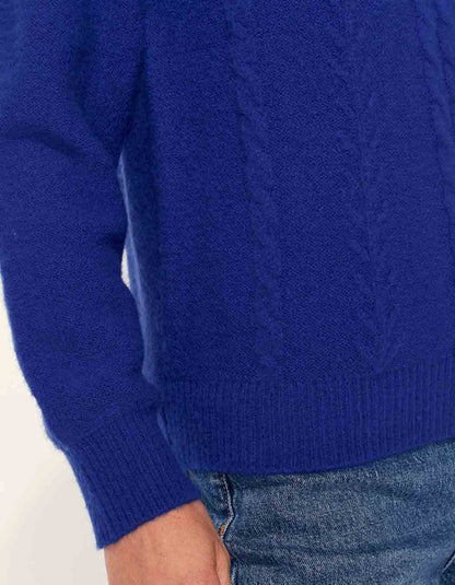 Pull fantaisie col rond uni MONA