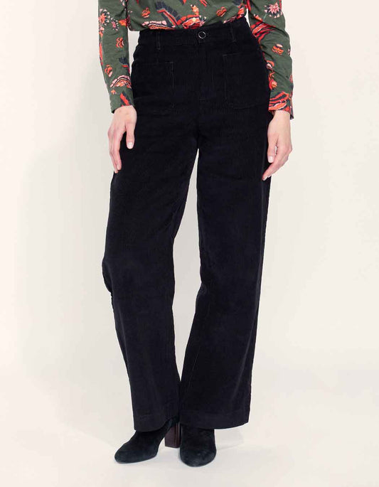 Pantalon large velours côtelé uni SAYA