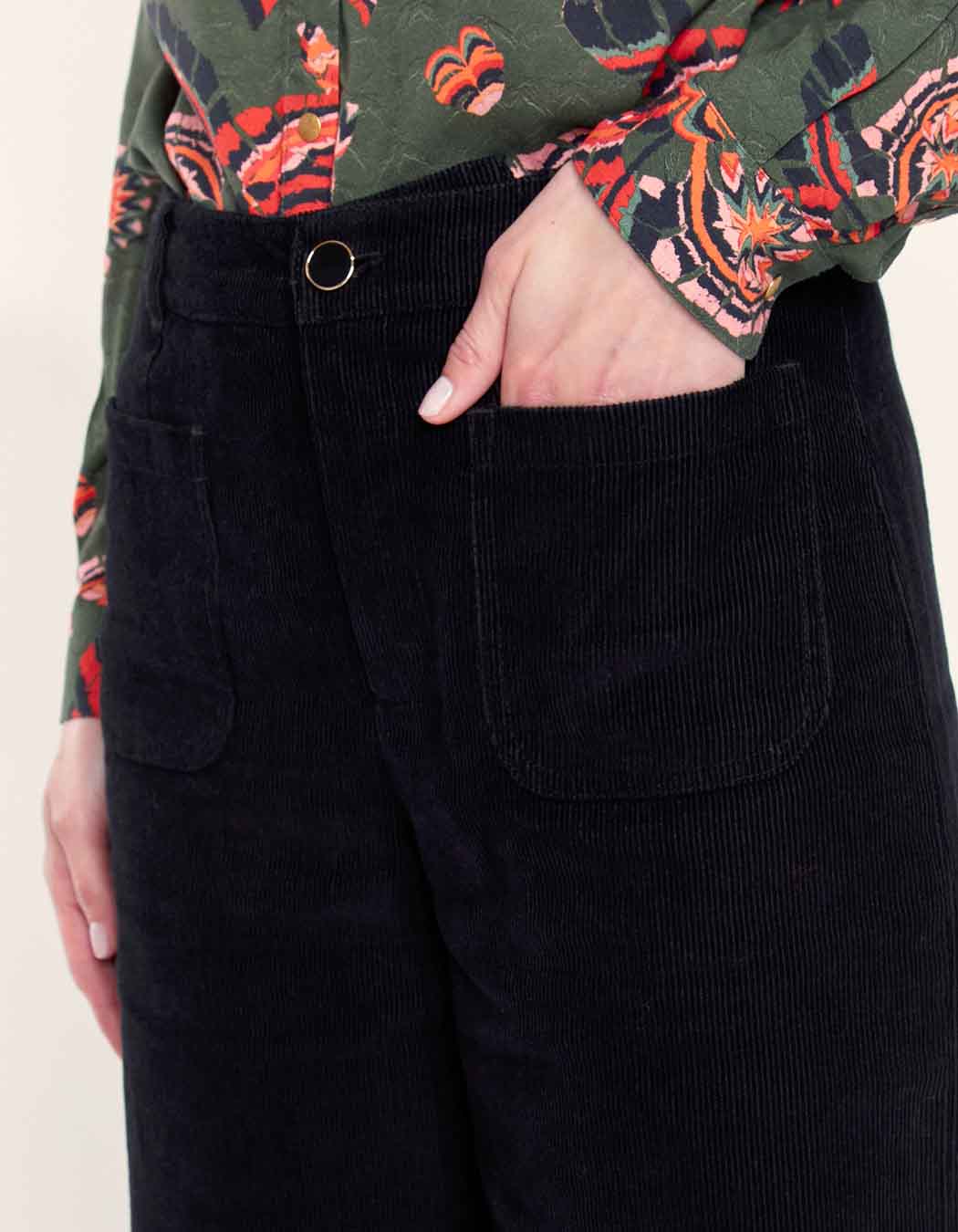 Pantalon large velours côtelé uni SAYA