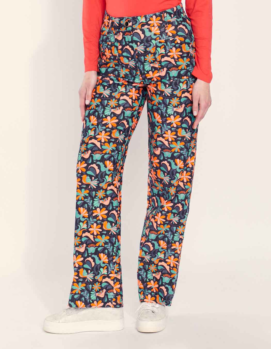Pantalon large imprimé velours lisse SAYA