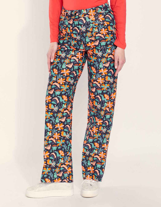 Pantalon large imprimé velours lisse SAYA
