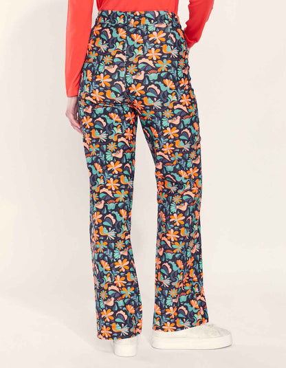 Pantalon large imprimé velours lisse SAYA