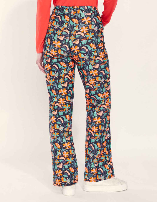 Pantalon large imprimé velours lisse SAYA