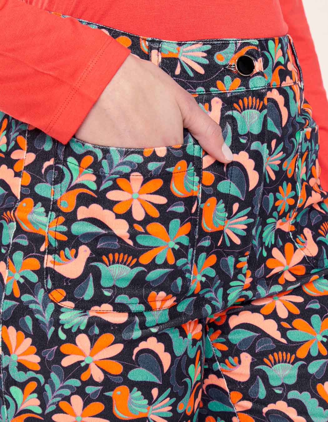 Pantalon large imprimé velours lisse SAYA