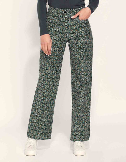 Pantalon large imprimé velours lisse SAYA