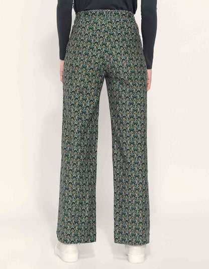 Pantalon large imprimé velours lisse SAYA