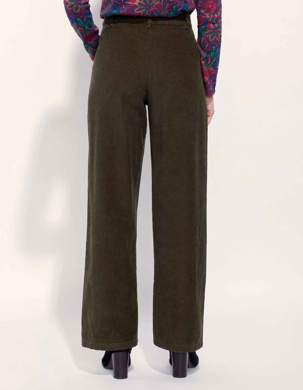 Pantalon large imprimé velours lisse SAYA