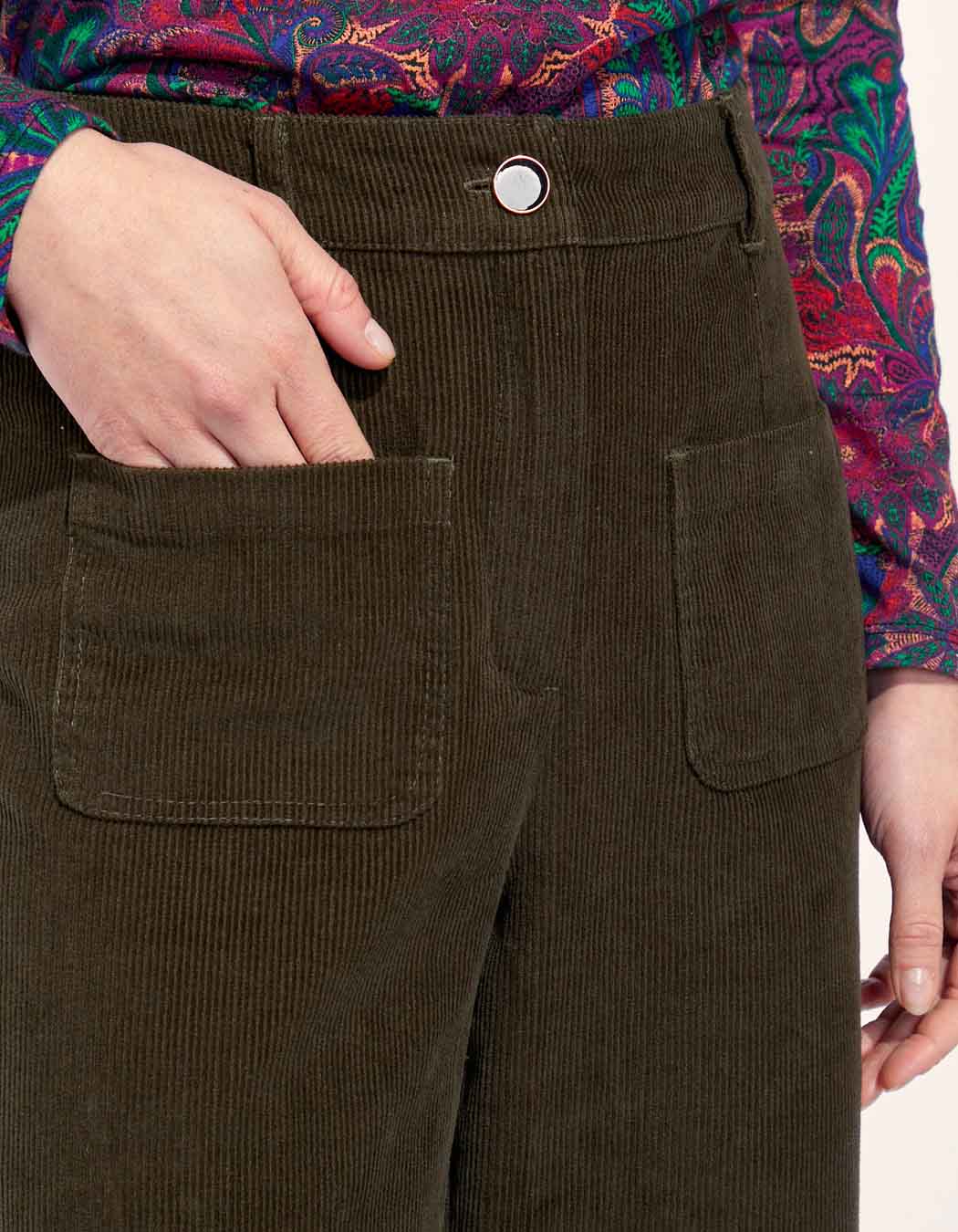 Pantalon large imprimé velours lisse SAYA