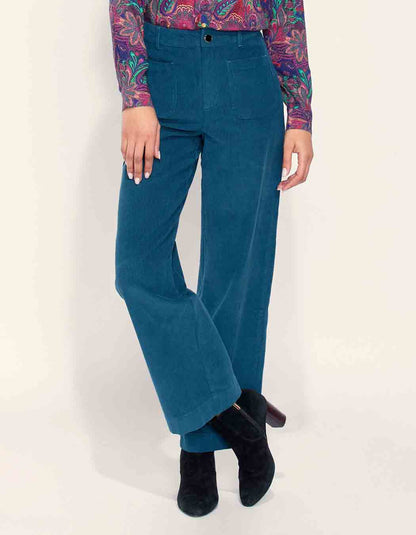 Pantalon large velours côtelé uni SAYA