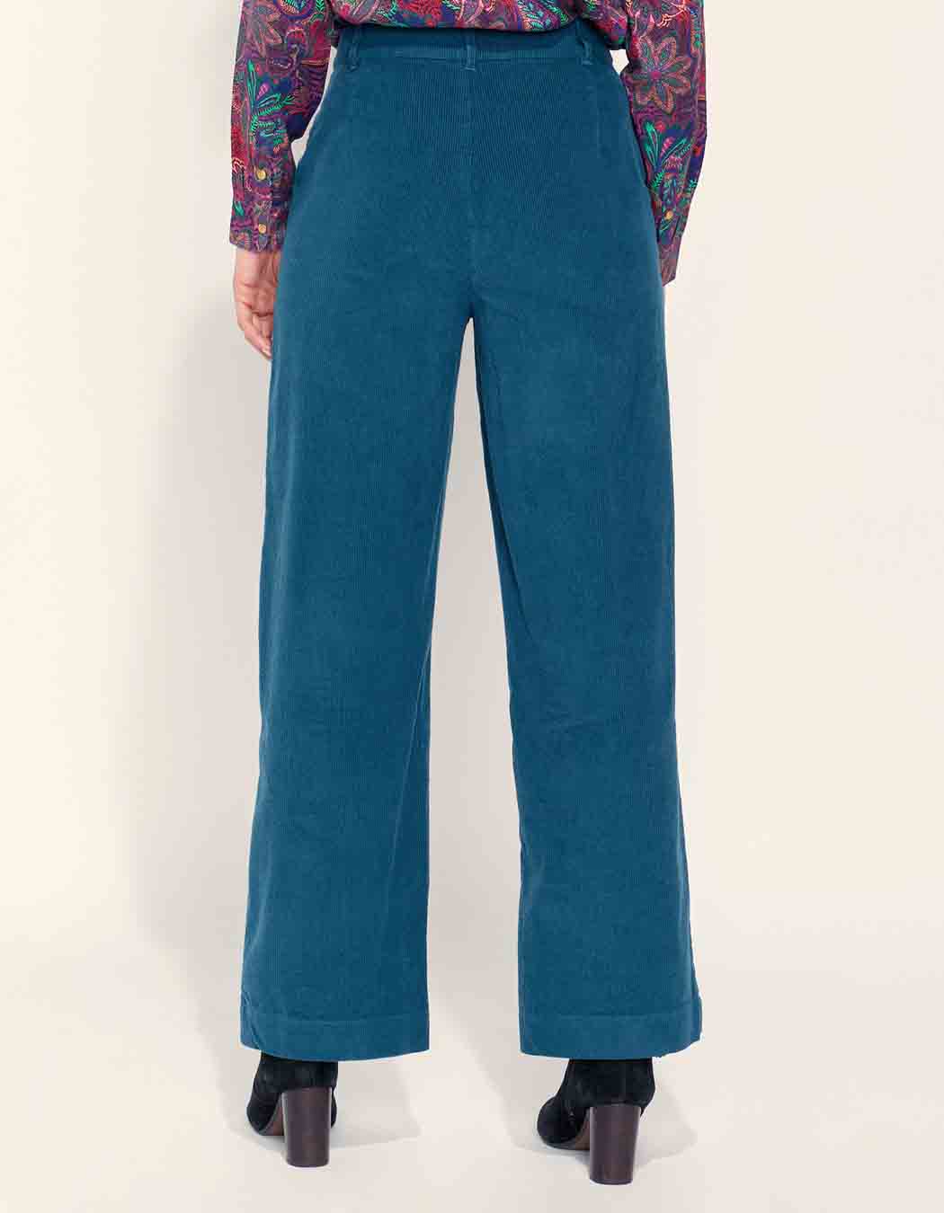 Pantalon large velours côtelé uni SAYA