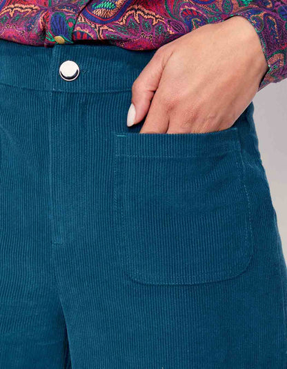 Pantalon large velours côtelé uni SAYA