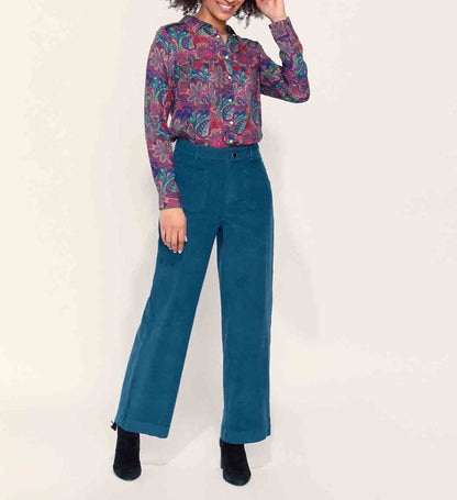 Pantalon large velours côtelé uni SAYA